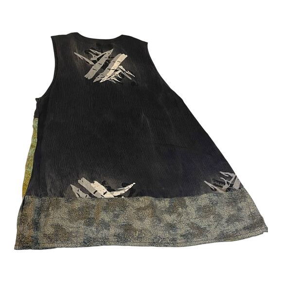Kusnadi New York Vintage 90s Patchwork Rayon Vest Boho Artsy Hippie OS - Picture 3 of 8